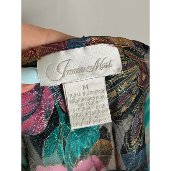 Vintage Inner Most Shorts Cami Tank Pajamas Robe Set PJs‎ Floral Lingerie Size M - Picture 8 of 16